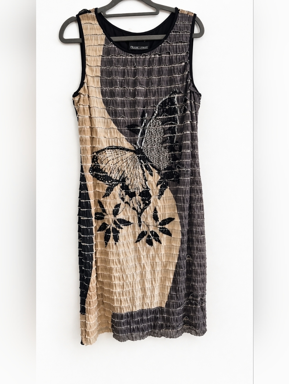 Frank Lyman Butterfly Print Textured Dress Sleeveless Knee Length Size 6 Canada - Picture 2 of 6